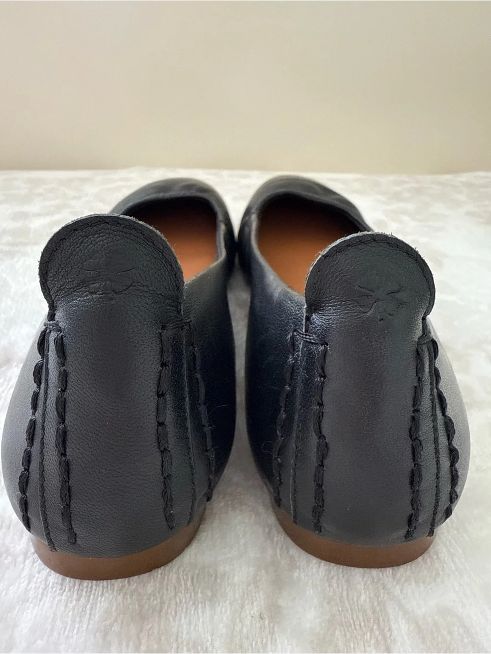 NEW Lucky Brand Black Leather Slip-On Ballet Flats